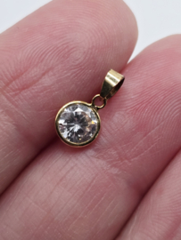 14 karaat gouden ketting hangertje zirconia