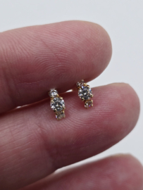14 karaat gouden oorknopjes. 6.5x2.5 mm new bling