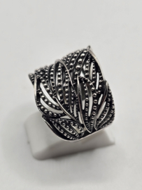 Echt zilveren fantasie ring prachtig model maat 18