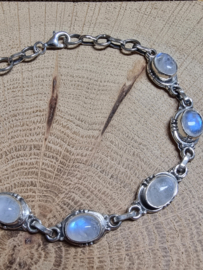 Echt zilveren armband met Maansteen 7x