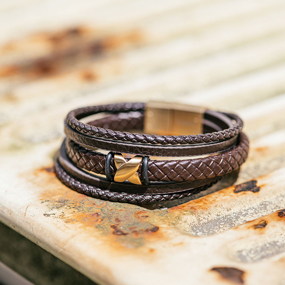 Ixxxi Men armband Elias Mat goud maat 21-22.5 cm