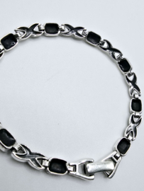Echt zilveren armband Marcasiet maat 19 cm.