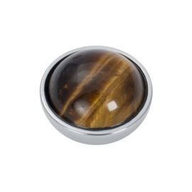 Top part brown amber stone zilver