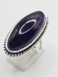 Zilveren ring Amethist maat 18