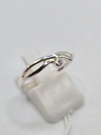Echt zilveren dames ring Maat 17 met zirconia