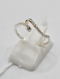 Echt zilveren dames ring Maat 17 met zirconia