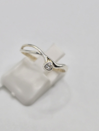 Echt zilveren dames ring Maat 17 met zirconia