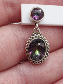 Echt zilveren oorbellen, Mystic Topaas