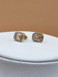 Oorknopjes - rechthoekige kristal- en zirkoonoxiden