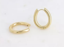 Hoepel oorbellen - dikke ovale ring 20x25mm