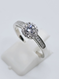 Echt zilveren ring met Zirkonia Silver Maat 17  MDZ12