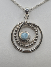 Echt zilveren hanger met Larimar