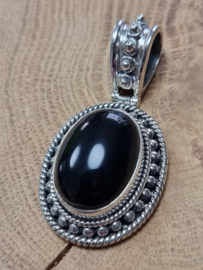 Prachtige echt zilveren hanger met Onyx