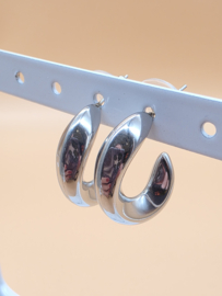 Biba Lief en Joliet, oorbellen, stainless steel, zilver