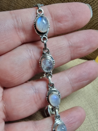 Echt zilveren armband met Maansteen 7x