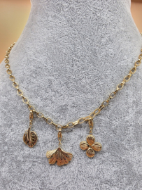 Stainless steel collier, ovaal  schakels glad. 40 plus 7 cm.