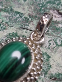 Zilver hanger Malachiet