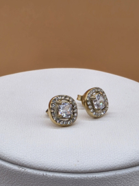 Oorknopjes - vierkant kristal- en zirkoonoxiden