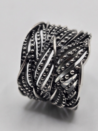 Echt zilveren fantasie ring prachtig model maat 18