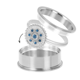 Vulring Midnight Capri Blue Zilver