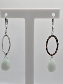Echt zilveren oorbellen met Amazoniet
