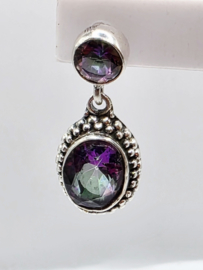 Echt zilveren oorbellen, Mystic Topaas