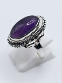 Zilveren ring Amethist maat 17.5