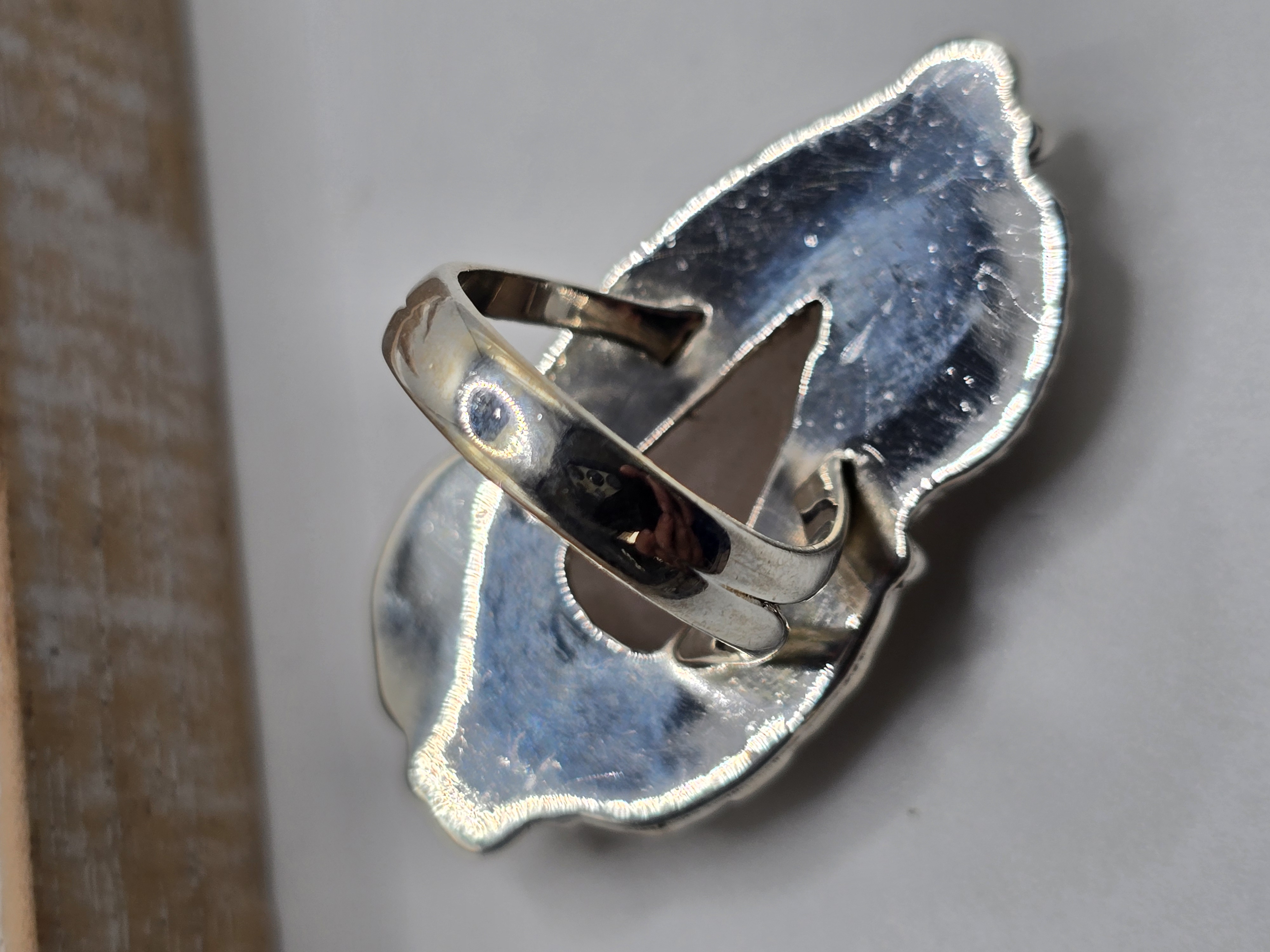 Echt zilveren ring met rozenkwarts maat 18