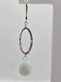 Echt zilveren oorbellen met Amazoniet
