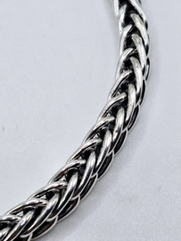 Echt zilveren zware schakelarmband, bijzondere sluiting 22 cm