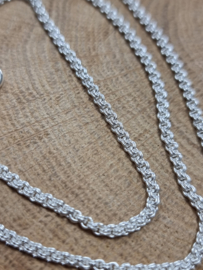 echt zilveren basic collier, 45 cm lengte, jasseron