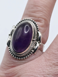 Zilveren ring Amethist maat 17.5