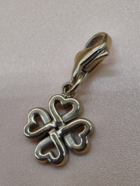 RVS charm. Klaver. Goud.