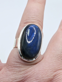 Echt zilveren ring met Labradoriet maat 19