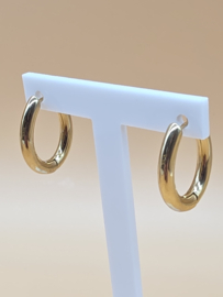 Hoepel oorbellen - dikke ovale ring 20x25mm