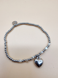 Biba Lief en Joliet armband, stainless steel, zilver