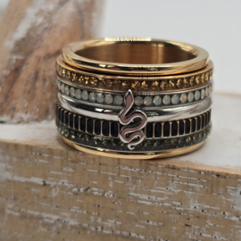 ixxxi ring compleet maat 17 rosé en zilver 25-204