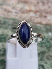 Echt zilveren ring met Lapis Lazulli steen maat 16