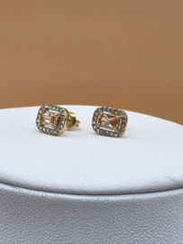 Oorknopjes - rechthoekige kristal- en zirkoonoxiden