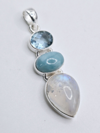 Echt zilveren ketting hanger divers
