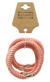 Hairtie bracelet zalm