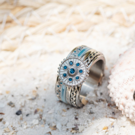 Vulring Midnight Capri Blue Zilver