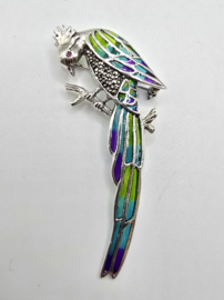 925 zilveren broche, vogel, groot model