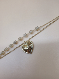 Biba Lief en Joliet armband, stainless steel, goud.