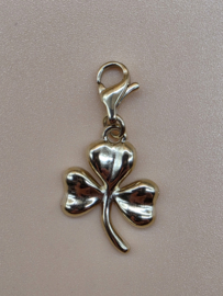 RVS charm , Klaver. Goud.