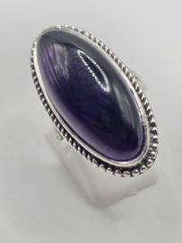 Zilveren ring Amethist maat 18