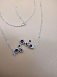 925 Collier met Granaat