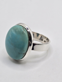 Echt zilveren ring met Arizona Turquoise maat 19.5