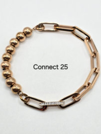 Connect  25 armband compleet, 3 verschillende maten. Rosé