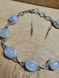 Echt zilveren armband met Maansteen 8x